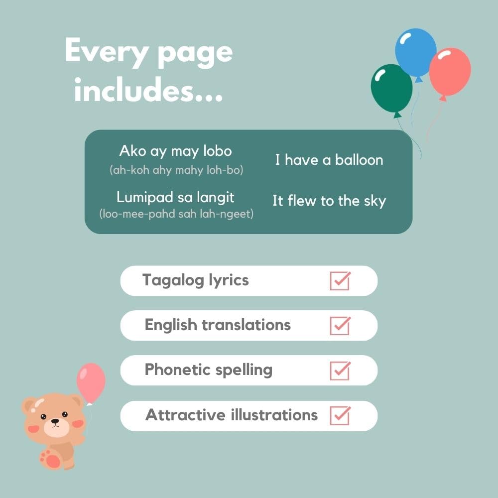 Heritage Kids Press I Love To Sing In Tagalog, Musical Baby Sound Books For Toddlers 1-3, Tagalog Baby Books, Tagalog Books For