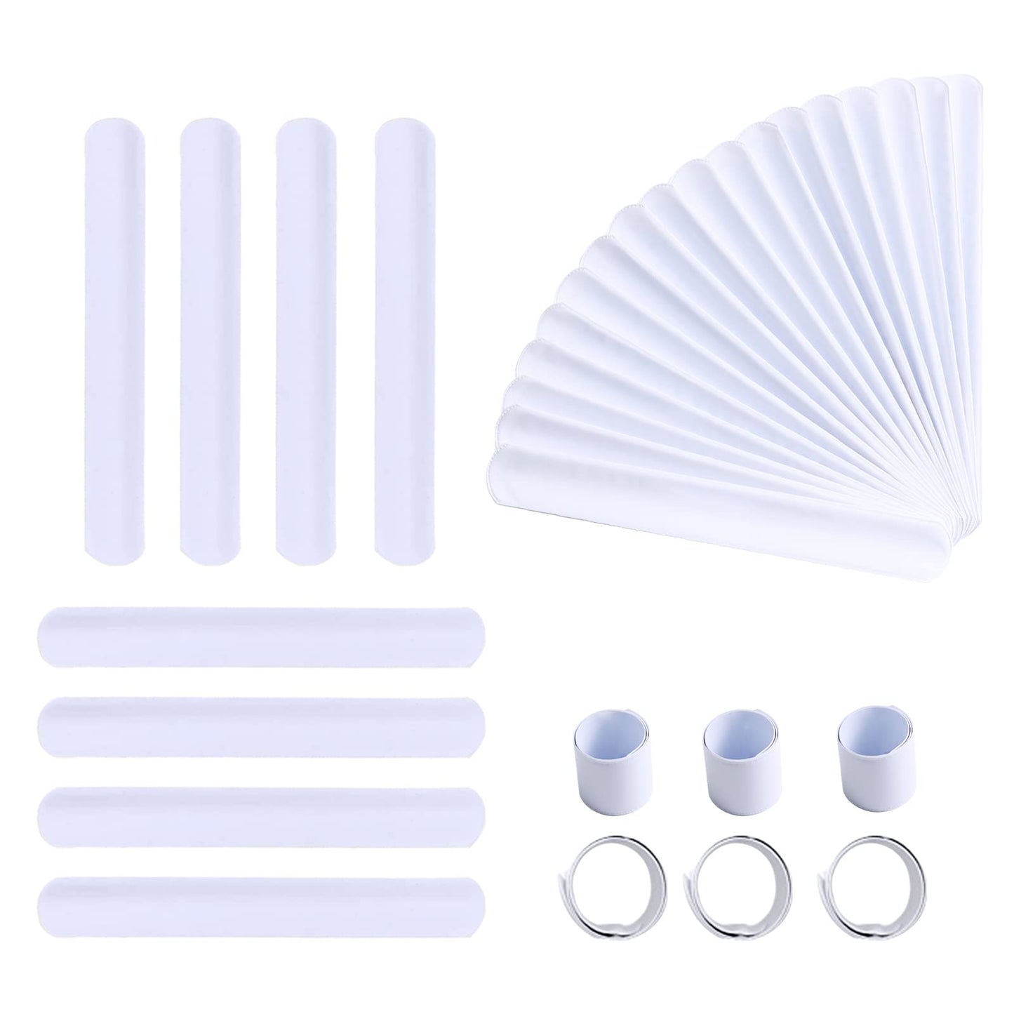 Umikk 110 Pack White Slap Bracelets Party Favors Bulk Blank DIY Snap Bands for Birthday,Halloween,Christmas Party, School Craft