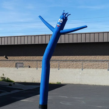 FFN Blue Inflatable Tube Man - 20ft Air Powered Dancing Puppet for Outdoors - Durable Polyester, Ideal for Events