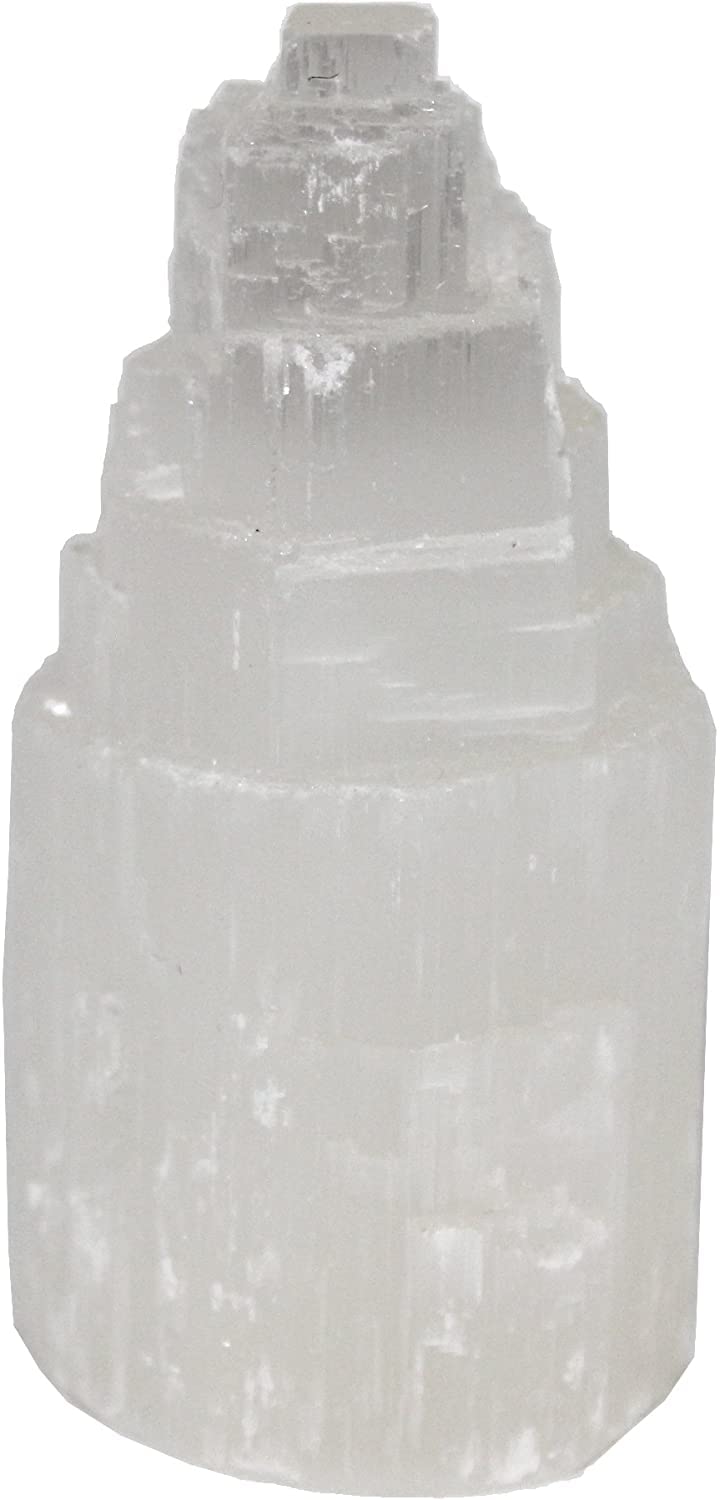 The Chrysalis Stone | Selenite Skyscraper | 4 Tall | 1pc | Crystals and Healing Stones, Spiritual Gifts for Women, Reiki, Chak