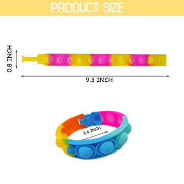 60Pcs Pop Bracelet Bubble Fidget Toys, Hand Finger Press Multicolor Silicone Wristband Toy For Classroom Prizes, Stress Reliever