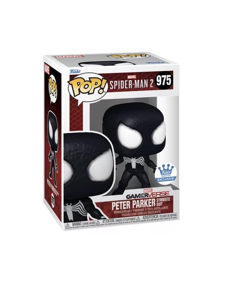 Funko Spider-Man 2 Gamerverse Peter Parker Symbiote Suit 975 Exclusive Pop Bobblehead Figure, Standard, Black