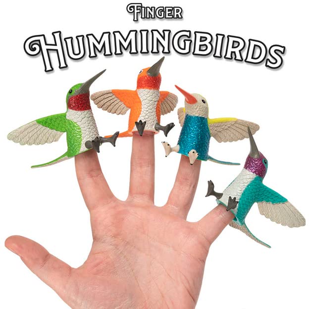 Accoutrements Finger Hummingbirds Puppets Set of 4 - Fun, Colorful Finger Puppets for Kids and Adults