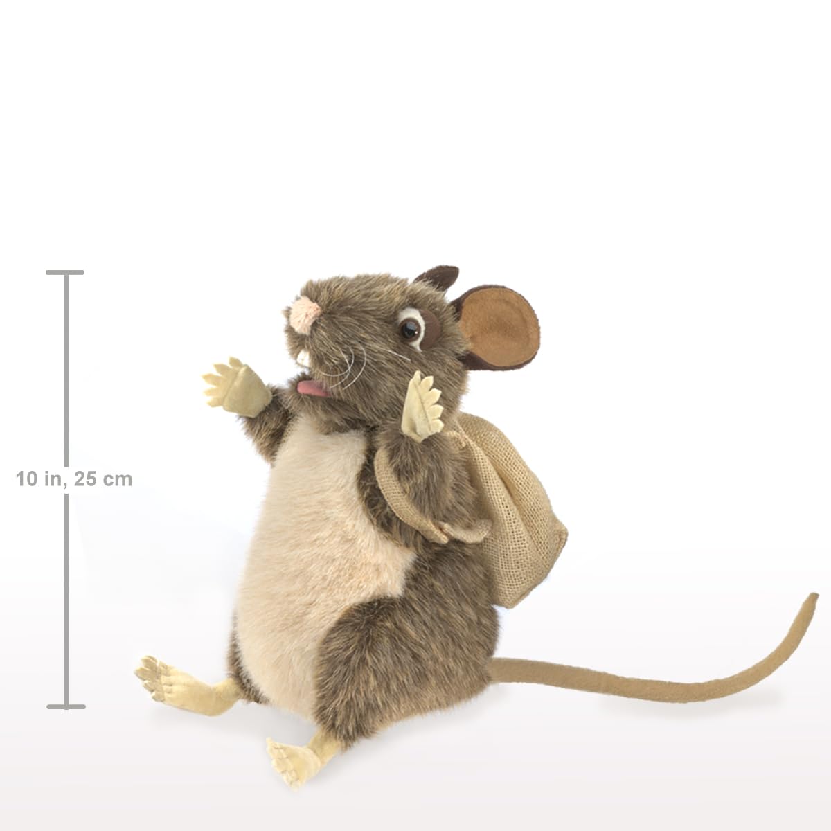 Folkmanis Pack Rat Hand Puppet, Brown, Beige, 1 Ea
