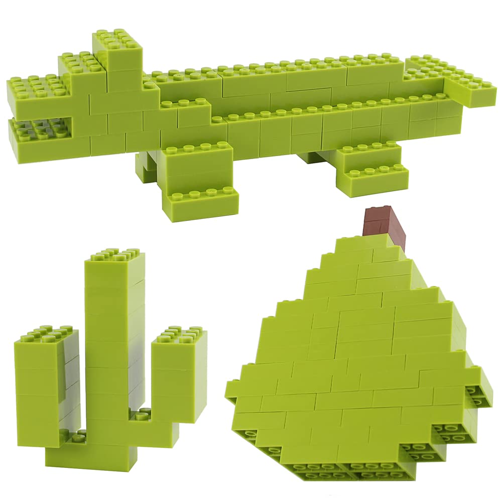 Feleph 100Pcs 2X4 Bricks Lime Pieces Parts Classic Building Kit Creative Play Set Blocks Toy Accessories Basic Compatible With 3001 Major Brands