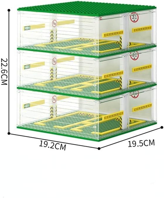 Parking Garage for Speed Champions Race Car, DIY 3-Layer Parking Display Case Building Blocks Set (Not Include Race Car Model)