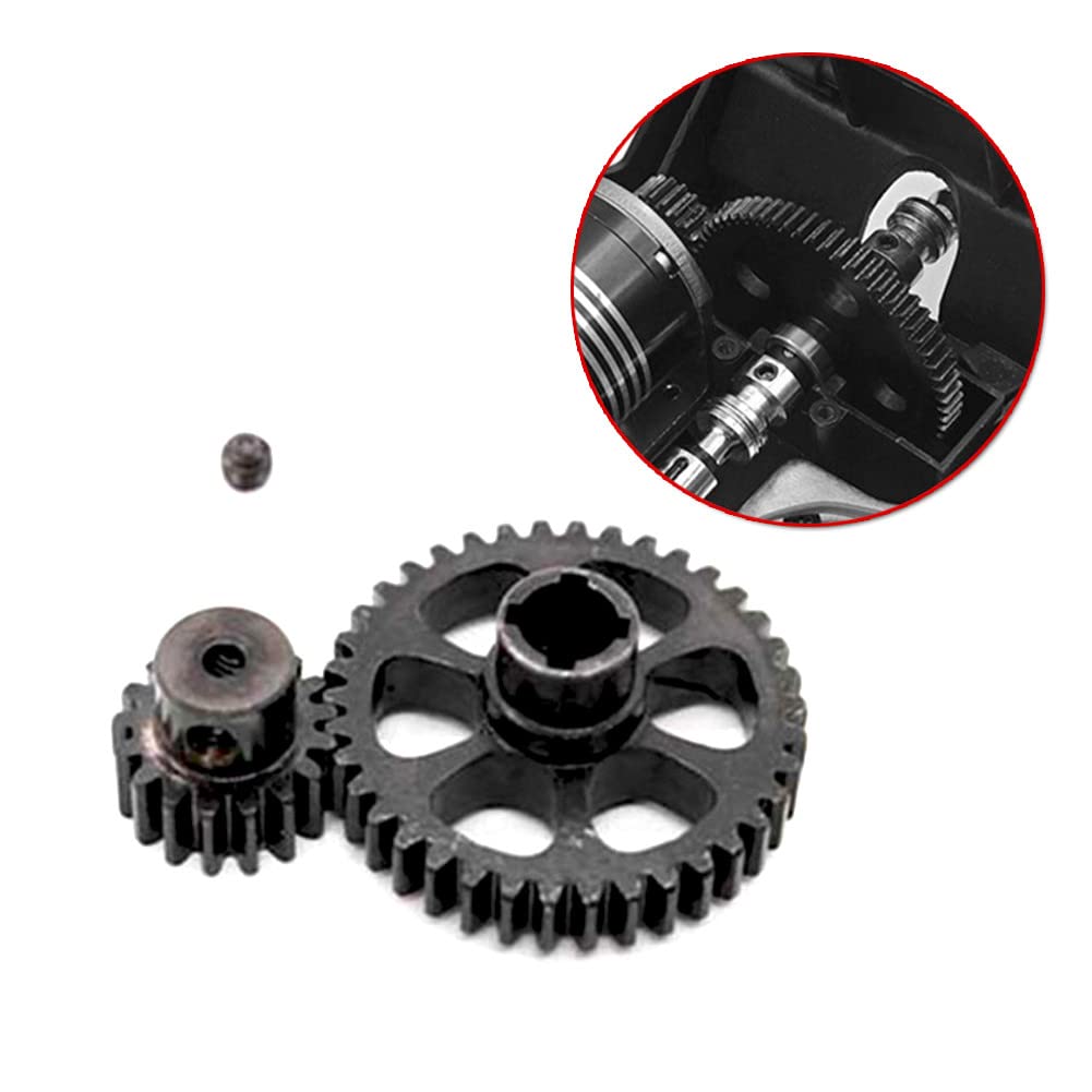 Steel 38T Diff Main Gear & 17T Motor Pinion Gear Spare Parts for RC WLtoys 1/18 A959 A949 A969 A979 K929