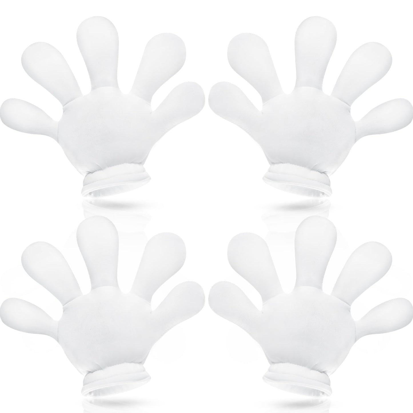 Geyoga 2 Pairs Jumbo Cartoon Hands Large Costume Gloves, Halloween Gloves For Party Birthday Role Playing Costumes(White,2)