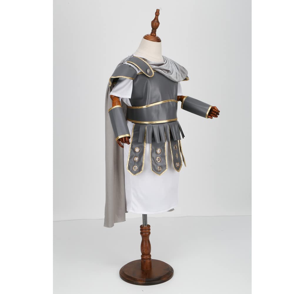 Lmyove Kids Warrior Costume, Halloween Boys Roman Soldier Gladiator Viking Medieval Historical Role Playing Party 4-11Y (Large,G