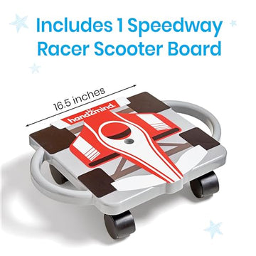 Hand2Mind Red Speedway Racer Scooter Board, Floor Scooter Board, Gross Motor Toys, Kids Exercise & Physical Education Equipment,