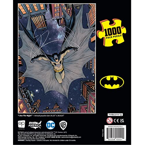 Batman I Am The Night 1000 Piece Jigsaw Puzzle | Officially Licensed Batman Merchandise | Collectible Puzzle Featuring Batman in