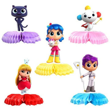 PC True and the Rainbow Kingdom Honeycomb Centerpiece - 5 Pcs Paper Kids' Party Decorations