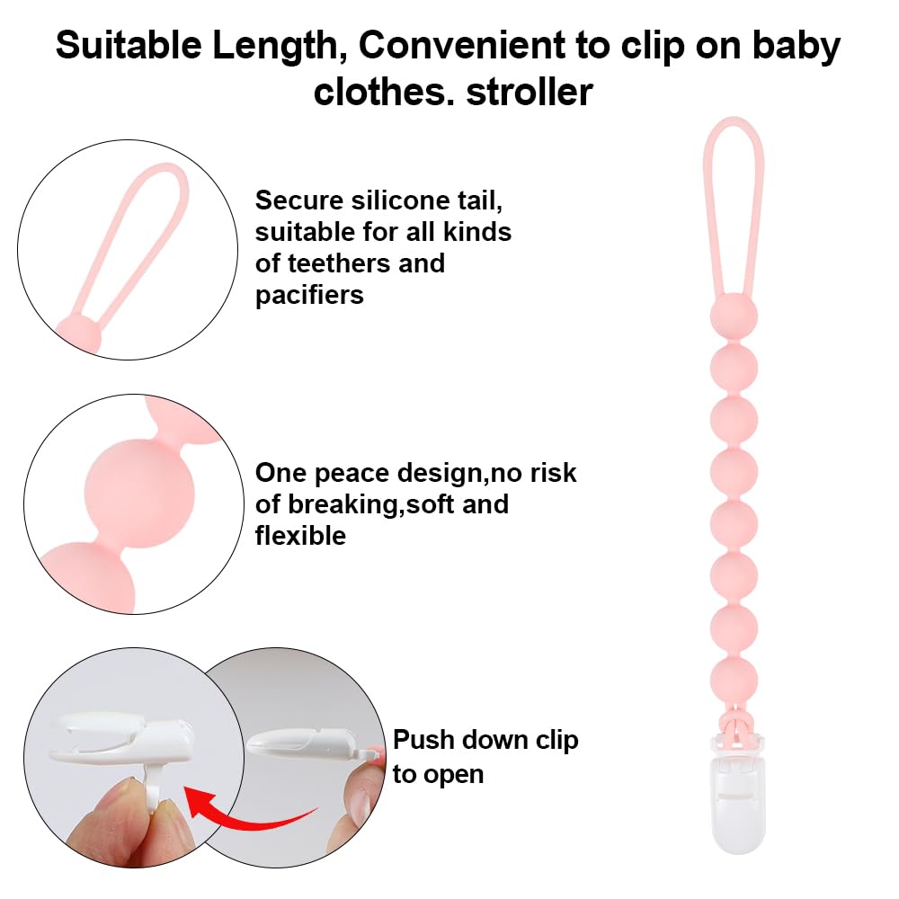 Baby Food Grade Silicone Tractor Truck Teether Toy With One Piece Design Pacifier Clip Holder,Teething Pain Relief Toys Gift Set