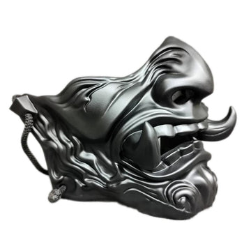 Mrisata Japanese Hannya Mask Demon Oni Samurai Kabuki Prajna Devil Half Face Mask Cosplay, Japanese Demon Prajna Face Cover Hall