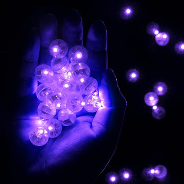 100pcs LED Purple Balloon Light, Round Led Mini LED Lights for Paper Lantern Balloon Indoor Outdoor Party Event Fun, Birthday Pa