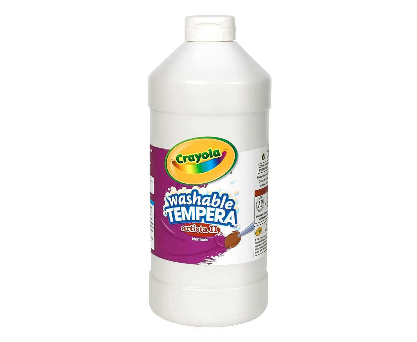 Crayola Washable Tempera Paint, White Paint For Kids, 16 Ounces