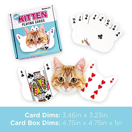Gamago Kitten Playing Cards - Kitten Shaped Deck Of Cards To Play Your Favorite Card Games For Cat Lovers, Birthdays, Stocking S