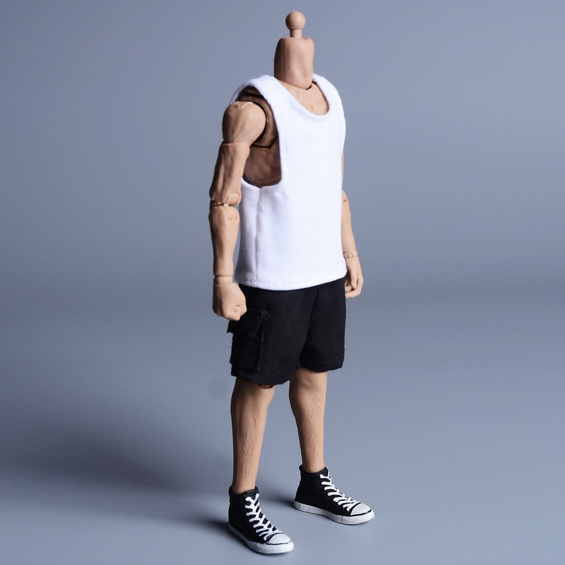 Meetoget 1/12 Scale Male Figure Doll Clothes Daily Sports Singlet Action Figure Relax PU002US,White