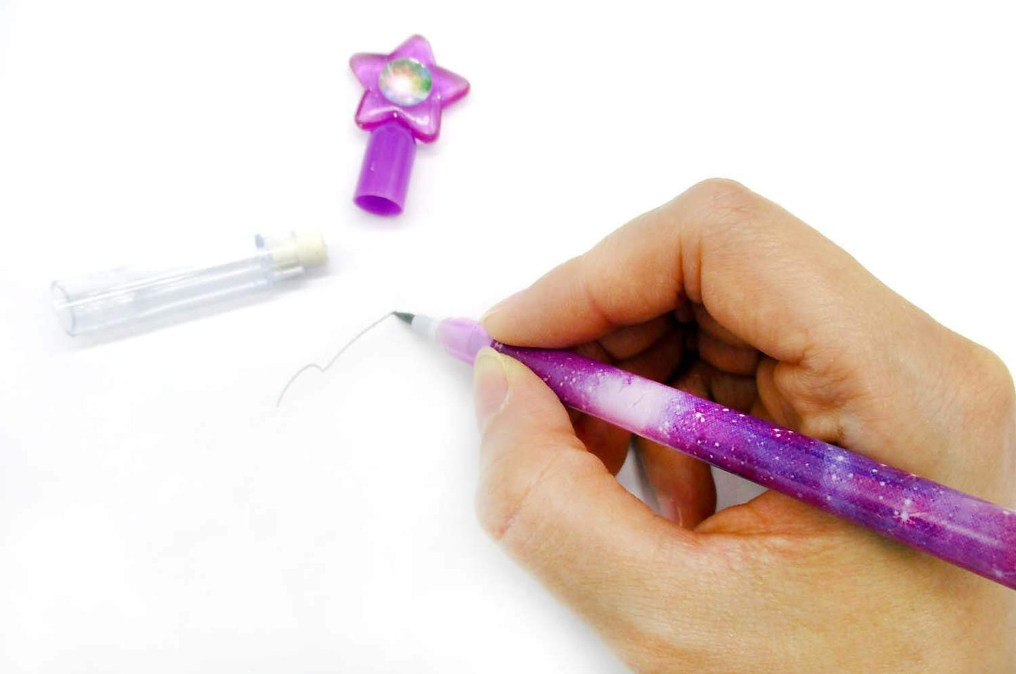 Tiny Mills 24 Pcs Galaxy Outer Space Multi Point Stackable Pencil with Eraser for Outer Space Galaxy Birthday Party Favor Prize
