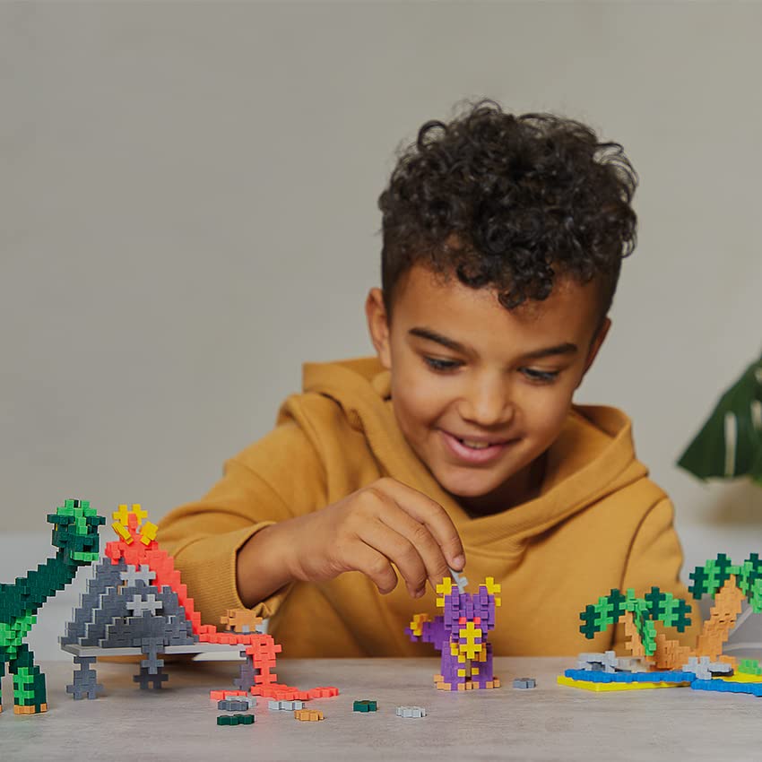 Plus-Plus: Learn To Build - Dinosaurs - 400 Piece Set - 2D & 3D Dino Construction Building Stem Toy, Interlocking Mini Puzzle Blocks, Kids Ages 5+