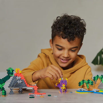 Plus-Plus: Learn To Build - Dinosaurs - 400 Piece Set - 2D & 3D Dino Construction Building Stem Toy, Interlocking Mini Puzzle Blocks, Kids Ages 5+