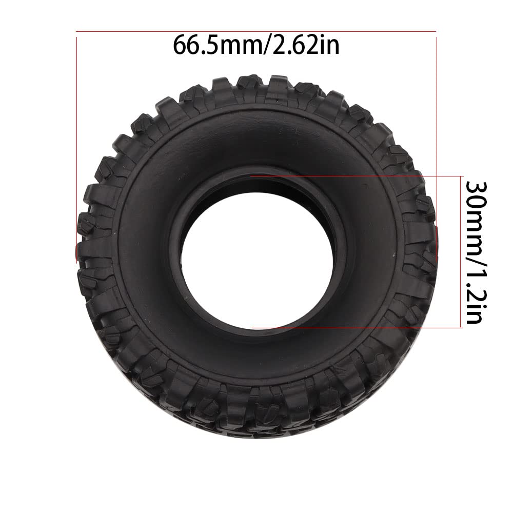 FACCNOY Metal Beadlock Wheel Hub Rims with Tires for 1/16 WPL C14 C24 B14 B24 B16 1/12 MN78 MN99S MND90 RC Car Parts (Titanium)