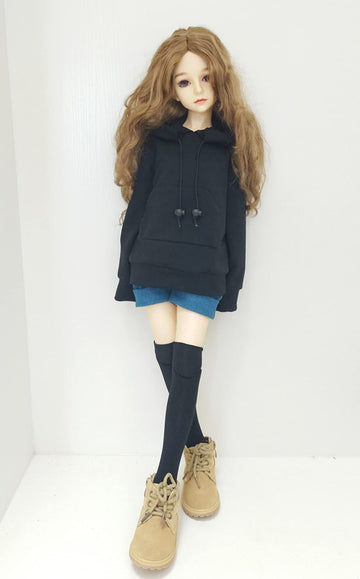 30Cm / 45Cm / 60Cm Doll Clothes 1/3 1/4 1/6 Bjd Doll Accessories Bjd Sd Diy Fashion Hoodie Toys Dolls Clothing (1/4,Black)