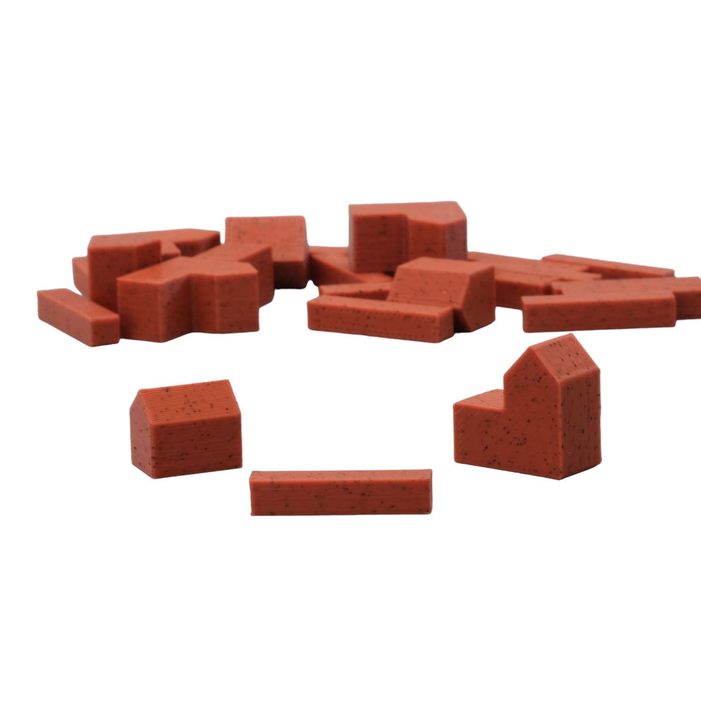 BKPrint3D Replacement Pieces for Catan Board Game | Settlers Pieces | 82 Colors | Base Set | (82_Red_Stone), Small