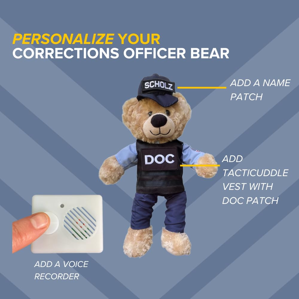 ZZZ Bears Personalized Teddy Bear - Thoughtful Gift for Corrections Officers, Spouses & Kids - Brown & Gray Plush Toy