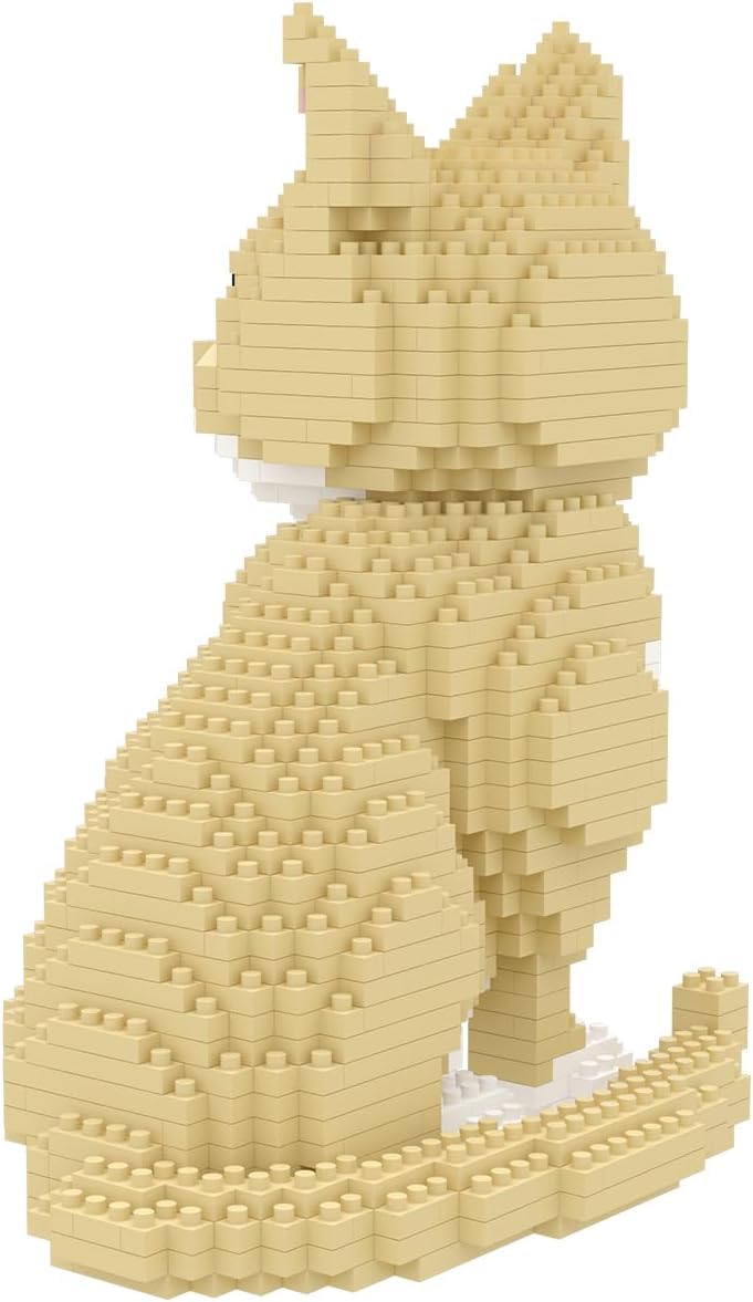 Larcele Cat Micro Building Blocks Animal Set, Diy Mini 3D Building Toy Bricks Kit,924 Pieces Kljm-05 (Golden Shorthair)