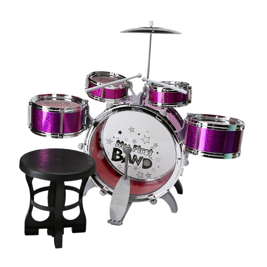 Exomoon Kids Jazz Drum Set Lightweight Percussion Toys For Kindergarten Concert Gift Violet