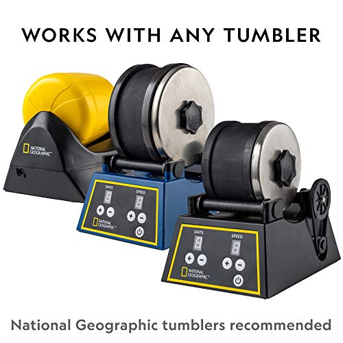NATIONAL GEOGRAPHIC Rock Tumbler Grit & Polish Refill Kit - Media for Up to 20 lbs. of Rocks, Compatible with Any Rock Polisher, Black