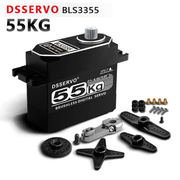 55KG Waterproof Brushless servo Full Metal Gears High Torque Fast Digital Servo for 1/8 1/10 1/12 RC Car/Shockproof Rc Car Servo