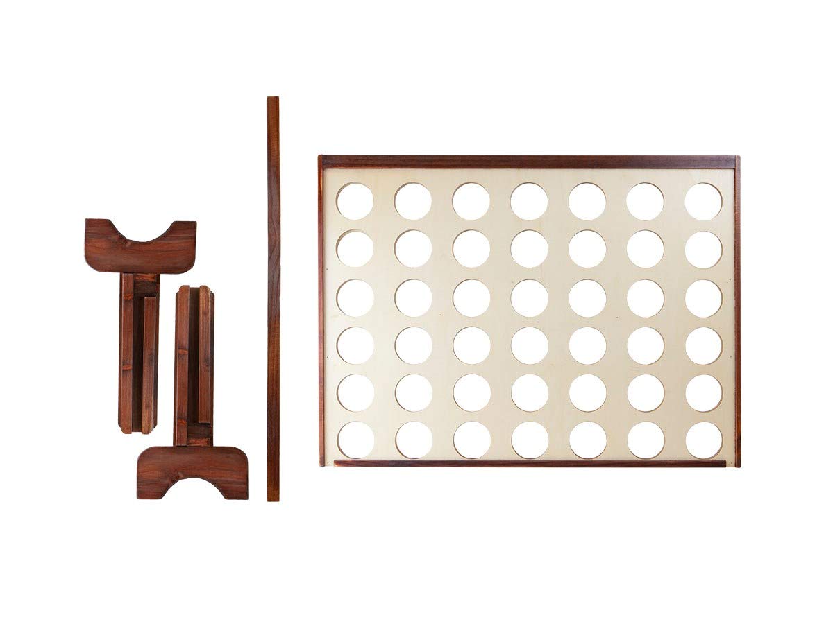 Monoprice Giant Four-In-A-Row - For Tailgating, Bbqs, Camping, Outdoor Events, And Much More - Pure Outdoor Collection, Wood, 34 X 26 X 4.25 Inches