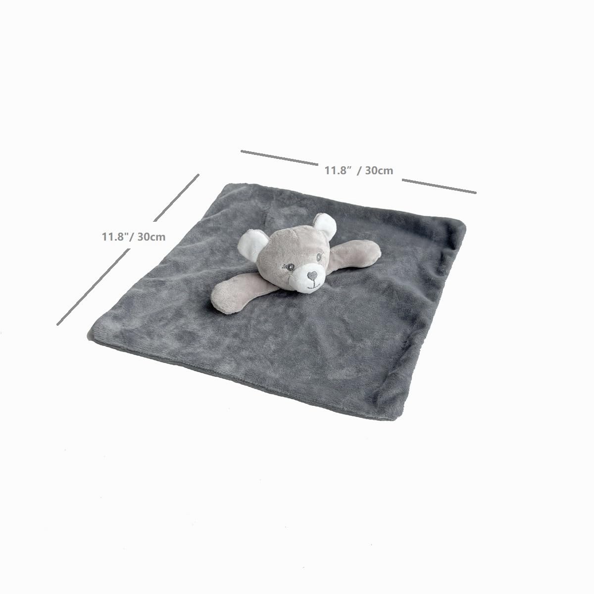Crevent Cozy Plush Baby Security Blanket Loveys For Baby Girls Boys, Stuffed Animal Ring Rattle Shaker Toy For Newborns (Bear +