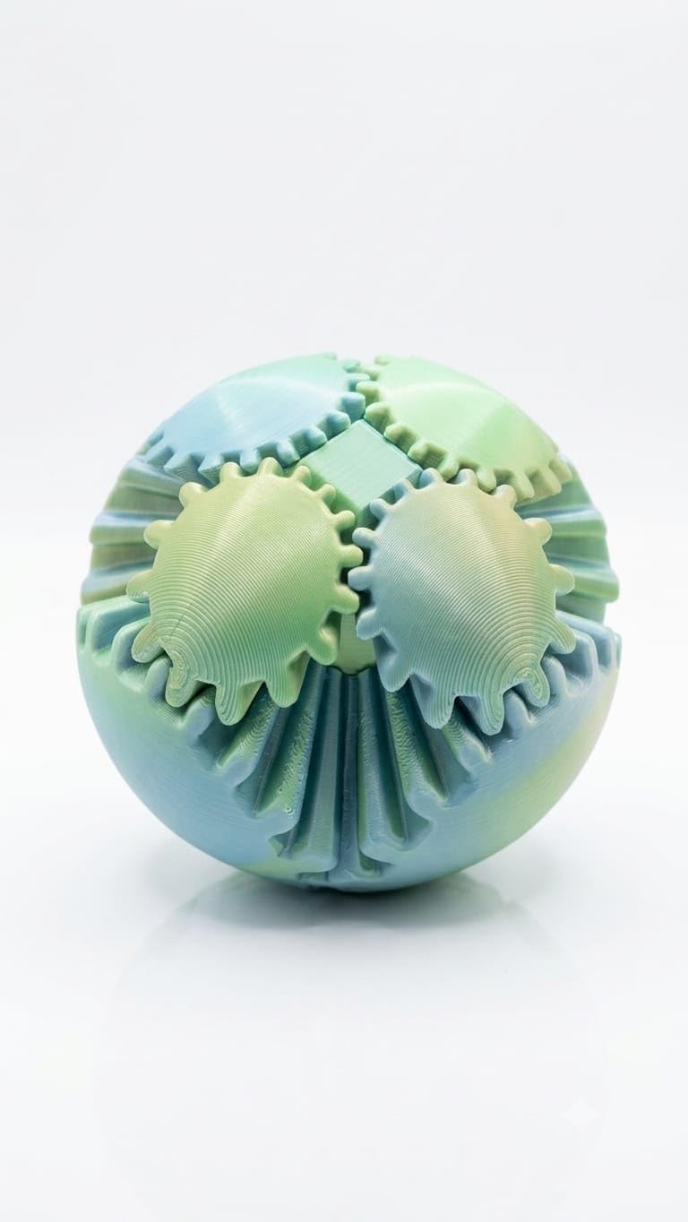 AtoZ MART 3D Printed Expanding Geometric Fidget Toy Articulated Sensory Puzzle