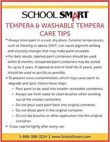 School Smart Washable Tempera Paint - Gallon Size, Blue, Model SS214-730, Pack of 1