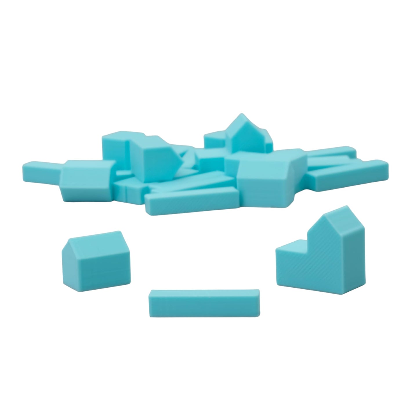 Bkprint3D Replacement Pieces For Catan Board Game | Settlers Pieces | 82 Colors | Base Set | (25_Blue_Mint)