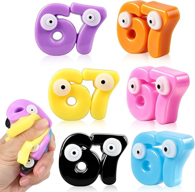 3Pcs Taba Squishy, Random Color, Sensory Fidget Toys, Three Piece Squishy Toy Pack, 67 Number Squishy Set for Fidgeting