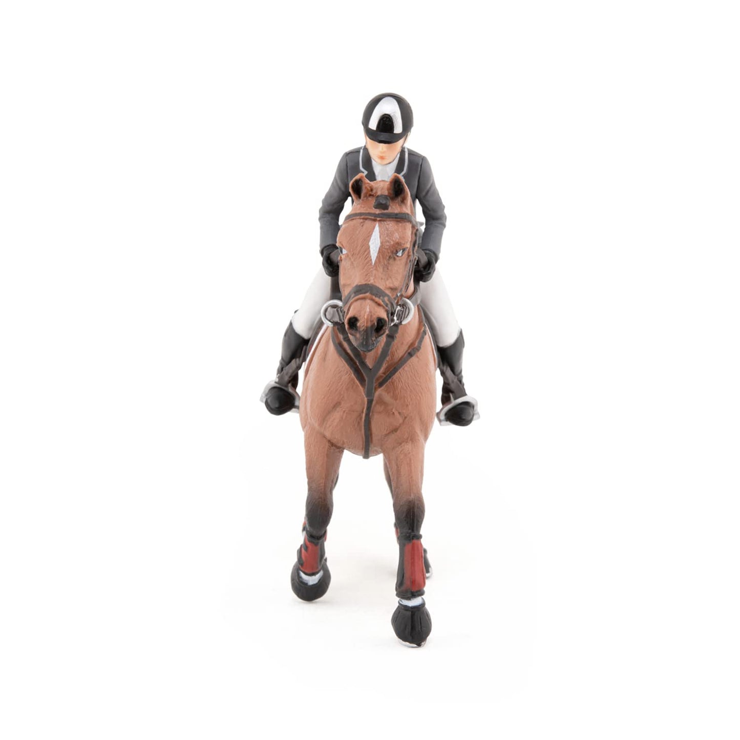 Papo - Hand-Painted - Figurine - Horses,Foals And Ponies - Competition Horse With Rider-51561 - Collectible - For Children - Suitable For Boys And Girls - From 3 Years Old