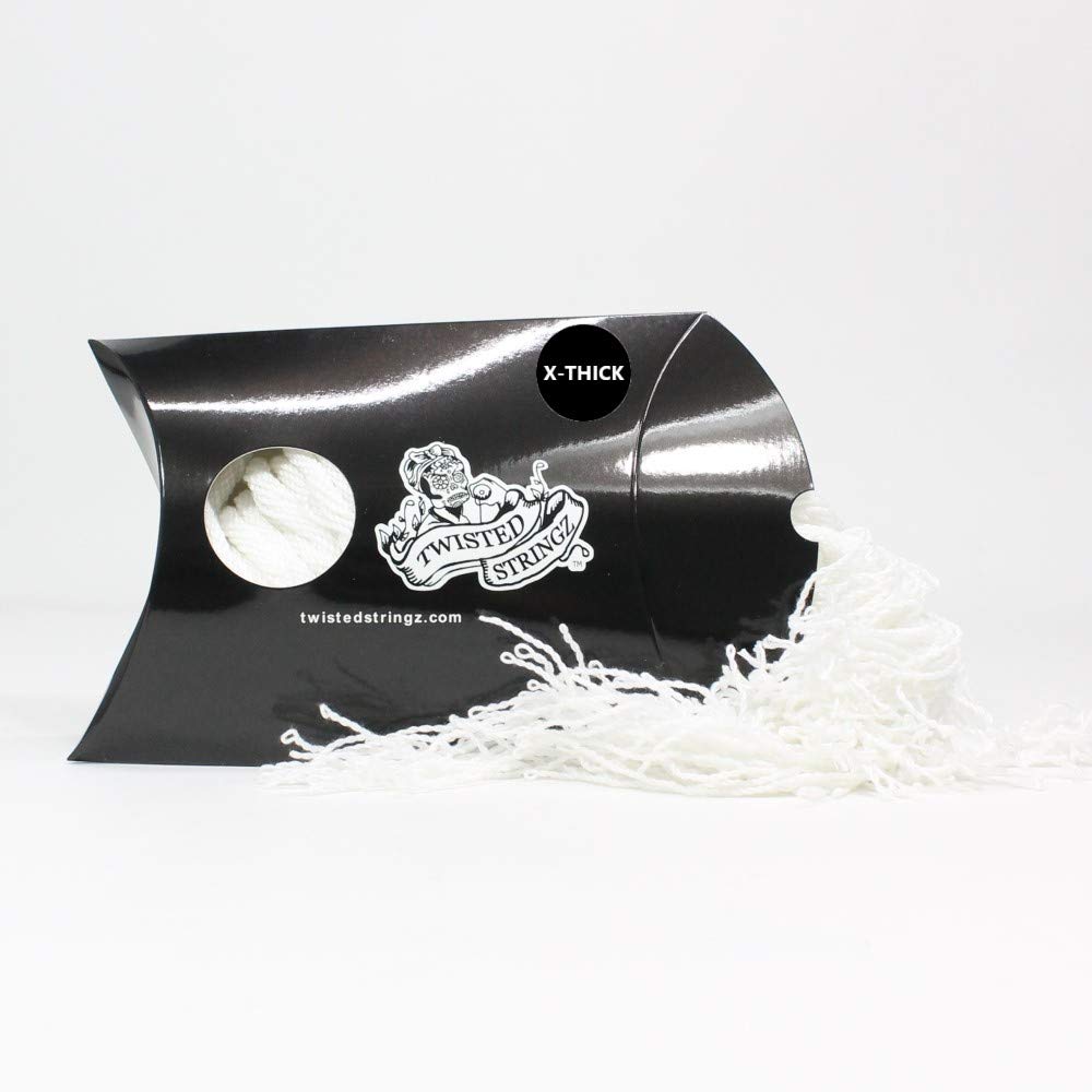 Twisted Stringz Yo-Yo Strings - Polyester - Solid Extra Thick Yoyo String - 100 Pack (White)