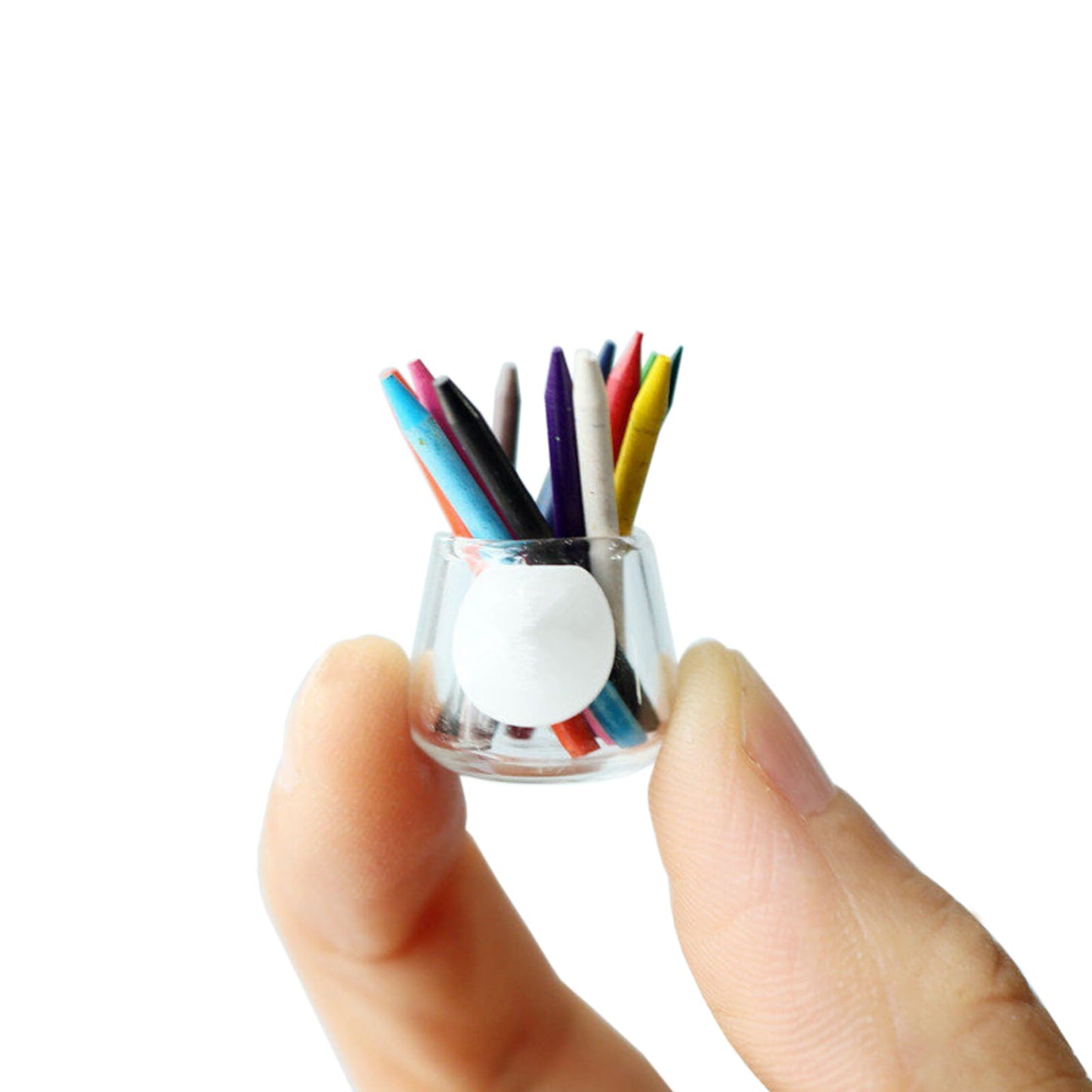 Miniatures Crayon, Dollhouse Colored Crayon Pencil, With Glass, 1:12 Tiny Colored Crayon, For Dollhouse Accessories Making Craft