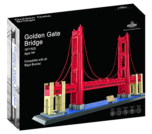Apostrophe Games Golden Gate Bridge Building Block Set (1,977 Pieces) San Francisco'S Golden Gate Bridge Famous Landmark Series