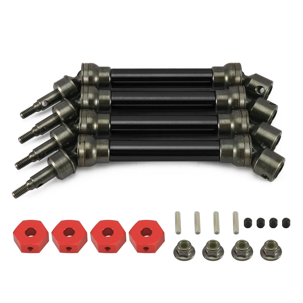 RCAWD 4X Slider Front/Rear Drive Shaft Set for 1/10 Arrma 1/10 Big Rock 4X4 V3 3S Blx Brushless Monster Truck RTR Upgrade Parts(