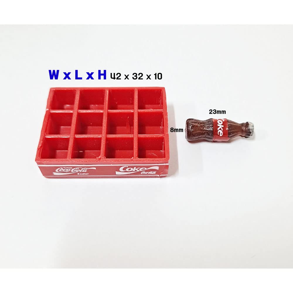 MINIA Miniature Set 1:12 Scale Soda Beverage Can Coffee Mug Cup Cola Dollhouse Decoration (Coke 12 Bottles)