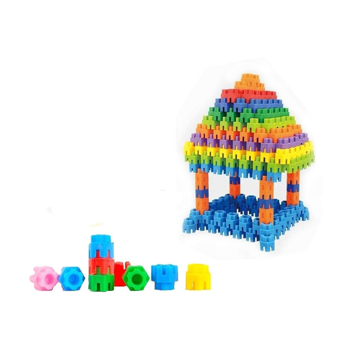 Colourful Interlocking Building Blocks Toy Set for Kids