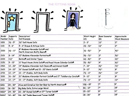 Kaiser Doll Stand 2201, Box Of 12 - White Doll Stands For 11'' To 12'' Small-Waisted Fashion Dolls