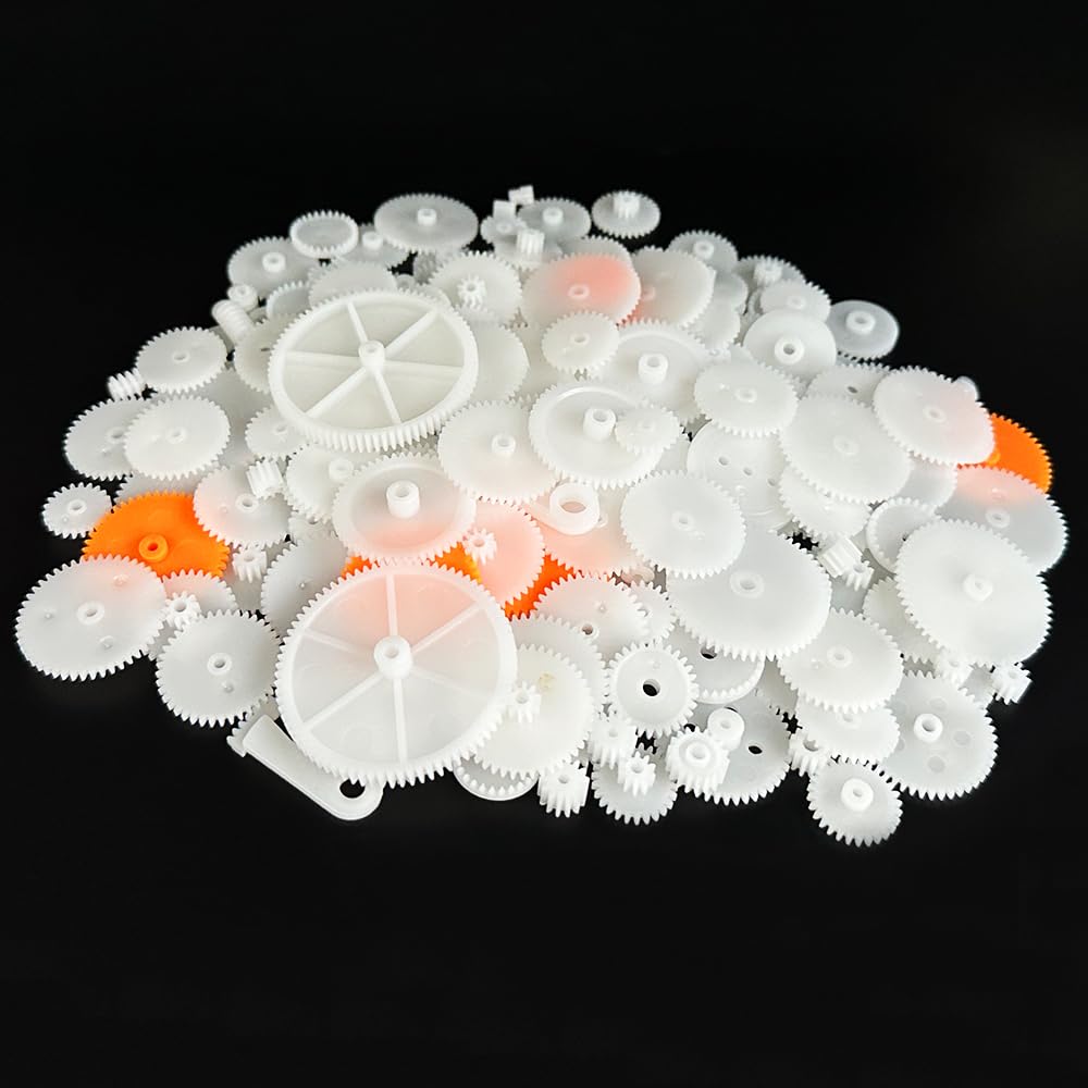 198PCS Small Motor Gears Plastic Gears for Motor RC Car Model Toy DIY Helicopter RC Toy Gear Replacement Module 0.5 (198)