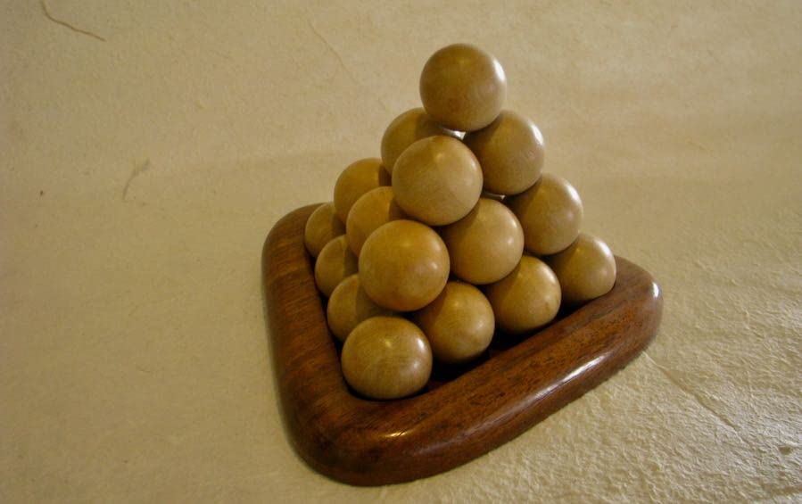 Indic Inspirations Wooden Pyramid Puzzle, Wooden Puzzle, Brain Teaser Game, Wood Handmade 5 Inch