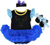 HOIZOSG Baby Girls Anna Princess Costume Halloween Christmas Party Outfits Birthday Romper Tutu Dress w/Headband Shoes Royal Blu